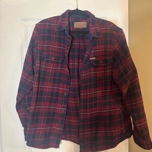 Orvis Red and Blue Flannel Shirt Jacket